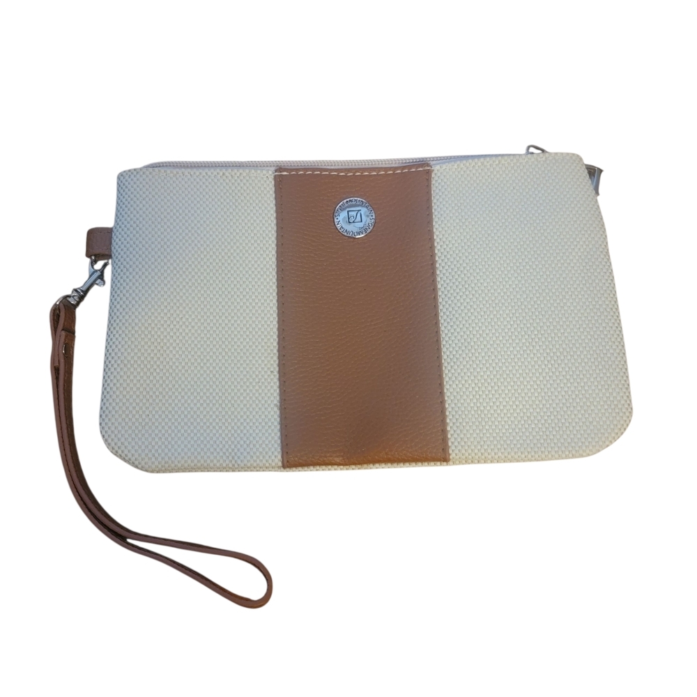 Stone Mountain Cream and Brown Clutch